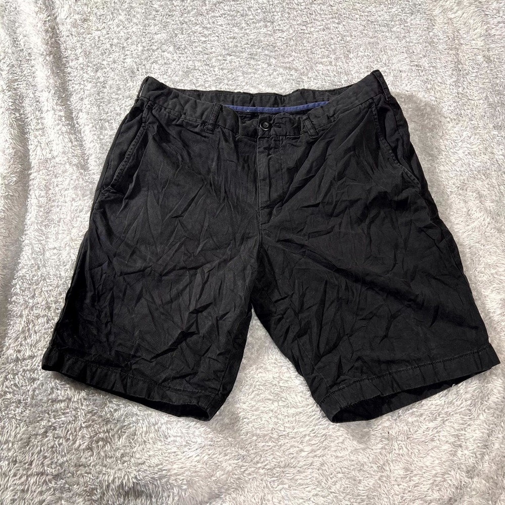 Uniqlo Chino Shorts Mens Medium Black Cotton Flat Front Casual Streetwear